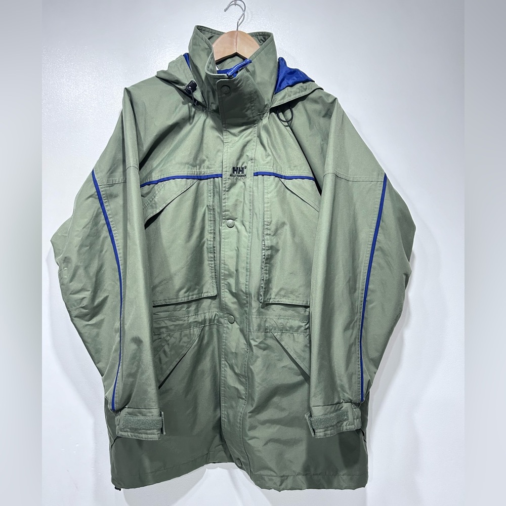 Y2K Helly Hansen Men Helly Tech Double Zip Waterproof Jacket Size M ( Fits L-XL)